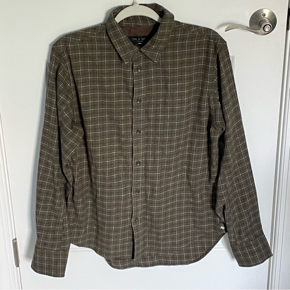 rag & bone Brown Plaid Casual Button Down Shirt - Picture 2 of 14